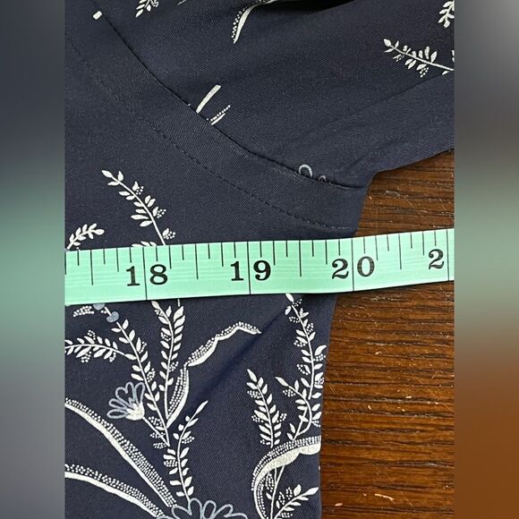 Express Navy Blue Floral Long Sleeve Shirt Stretch Extra Slim Sz M 15 - 15 1/2 - Picture 4 of 8